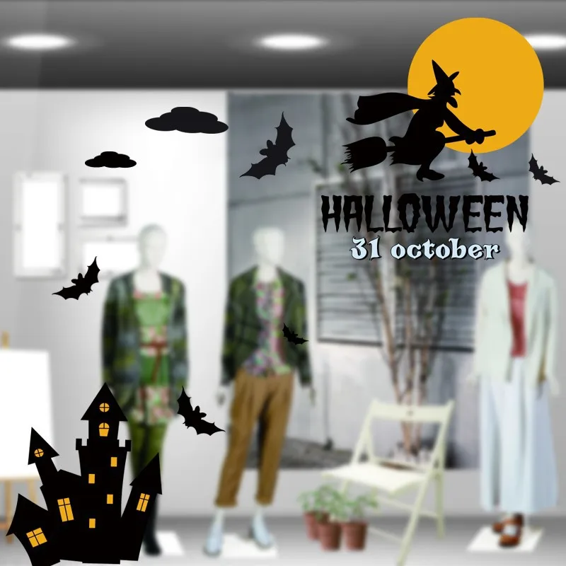 Декоративный реквизит на Хэллоуин статические наклейки окно Декорации для сцены
