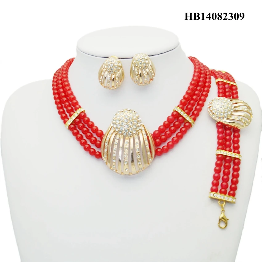 

Yulaili Wholesale African Beads Jewelry Sets Women Party Nigerian Bridal Resin Necklace Bracelet Earrings Fashion Jewelery