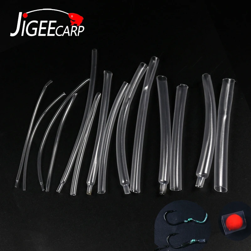

50PCS Clear Carp Fishing Shrink Tube Carp Fishing Accessories Silicone Rig Tube Shrink Tubing for Carp Chod Rig Fishing Tackle