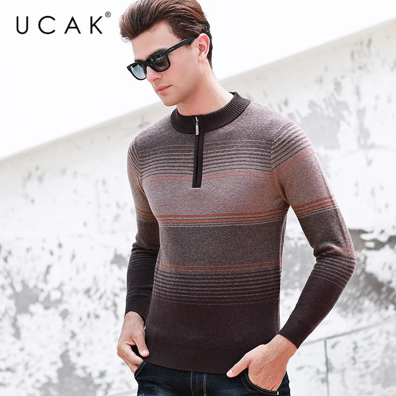 UCAK брендовый мужской свитер Новое поступление Осень-зима модный тренд чистая