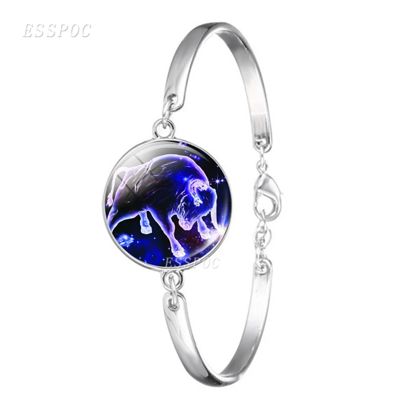 12 знаков зодиака стеклянный купол созвездия Серебряный Браслет Модные ювелирные