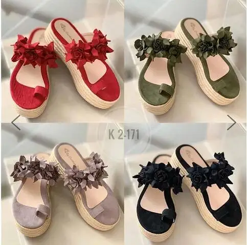 

2020 Women Summer Slippers High Heel Sandals Outdoor Shoes Linge Fashion Open Toe Square Head Solid Color Plus