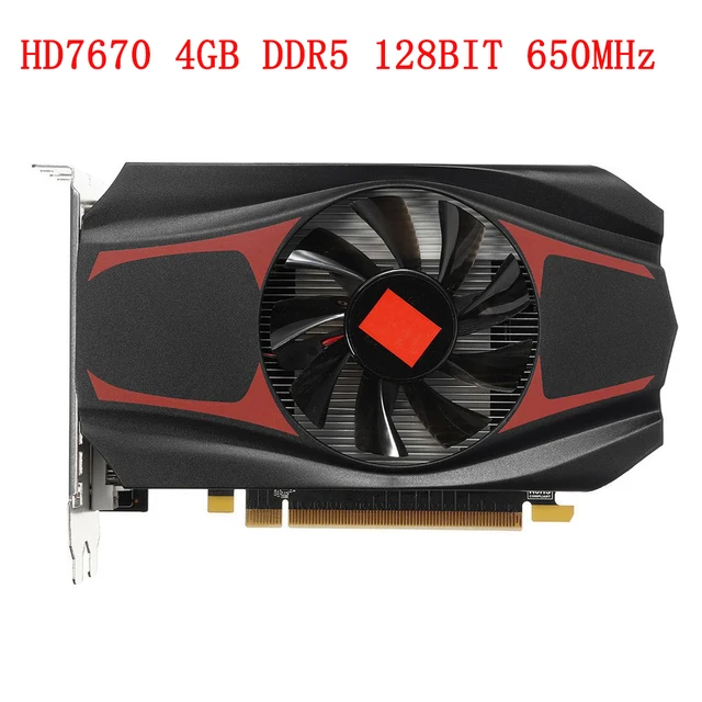 2022 HD7670 1GB 128bit Video Card Graphics Cards Independent Gaming Graphics Card Desktop Office Home Computer PC Accessories 1
