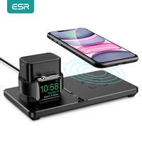 esr wireless charger for iphone 13 12 11 pro max for iwatch 5 4 3 for airpods pro fast charger 2 in 1 wireless charging pad