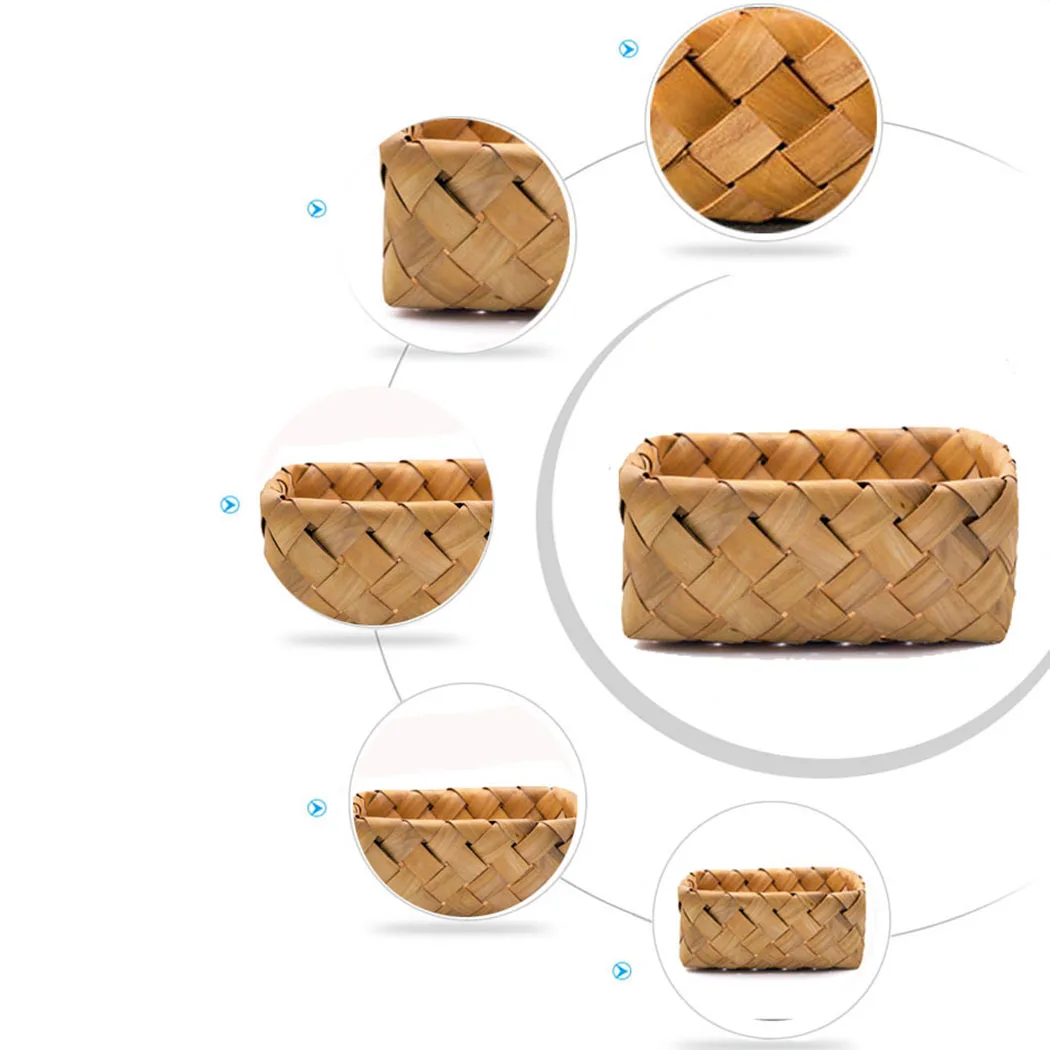 

2PCS High Quality Practicality Storage Basket Hand Woven Multipurpose Storage Bin Storage Organizer Fruit & Vegetable Tools