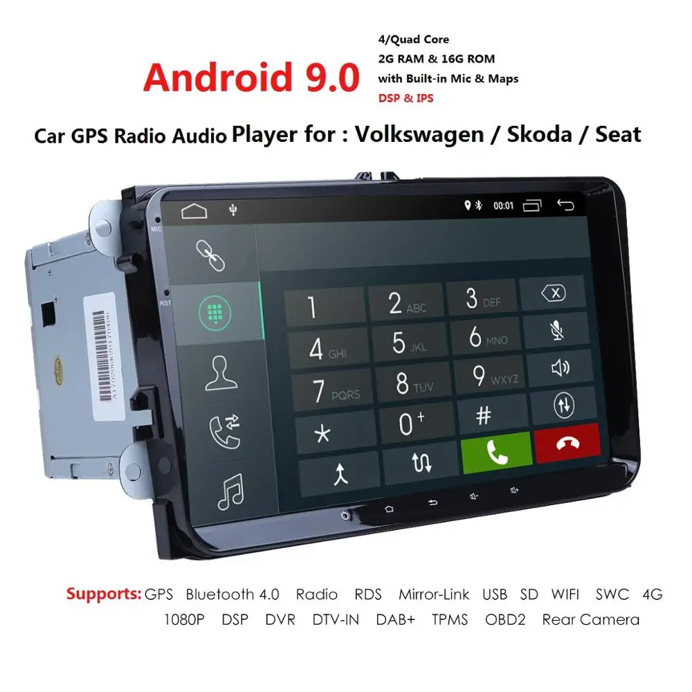 Авторадио 2 Din Android 9 0 автомобильный мультимедиа для V W Passat B6 golf 5 6 seat ibiza Leon Skoda Octavia