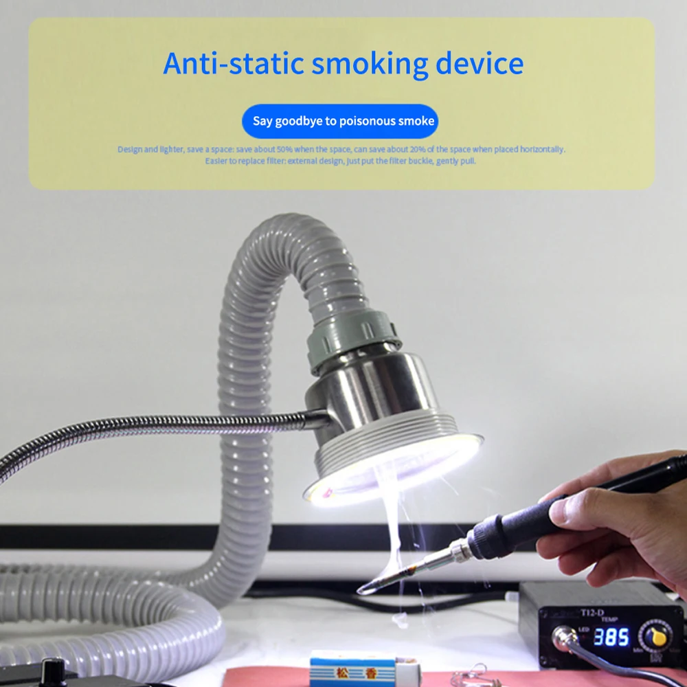 TBK Smoking Apparatus Mobile Phone Repair Solder Smoking and Lighting Dual-purpose Equipment Soldering Iron Welding Anti-static