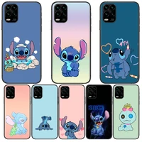 stitch naughty cartoon phone case for xiaomi redmi note 11 10 9s 8 7 6 5 a pro t y1 anime black cover silicone back pre style co