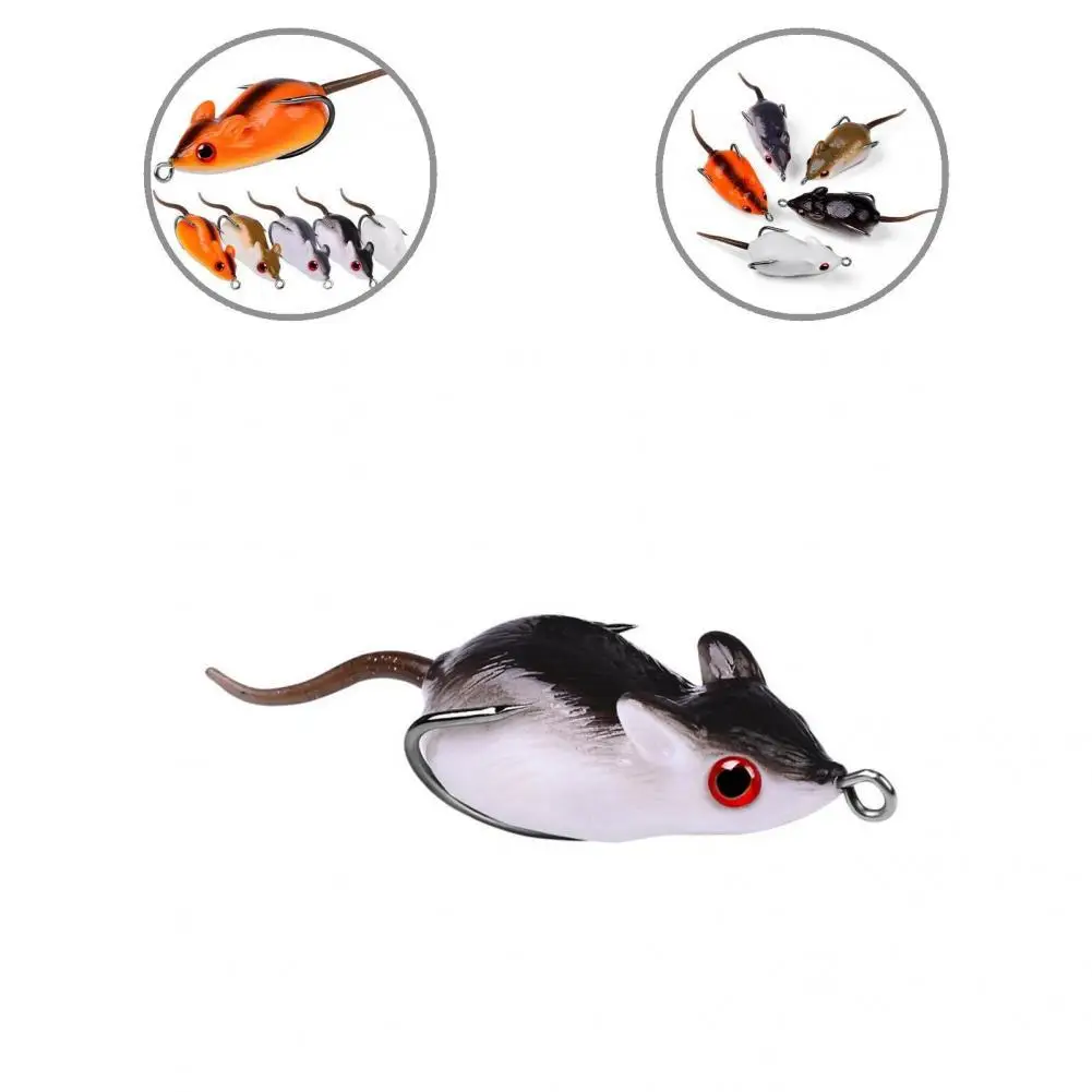 

Attract Fish Delicate Rat Lure With Double Hook Vivid Rat Lure Soft for Angling