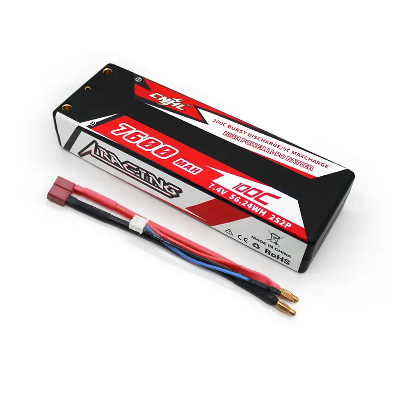 Аккумулятор CNHL Lipo 2S 7 4 В 7600 мАч 100C гоночная серия Жесткий Чехол T Deans для