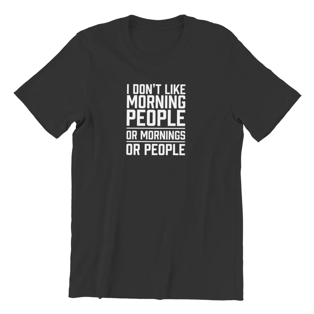 Футболка с надписью I Do not Like Morning People черные парные топы графическим принтом в