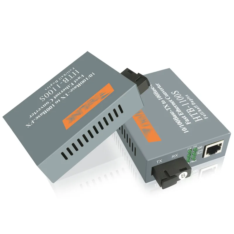 NetLINK HTB-1100S A/B Optical Media Converter 25KM SC Port RJ45 Adaptive 10/100Mbps Single-Mode Single Fiber WDM