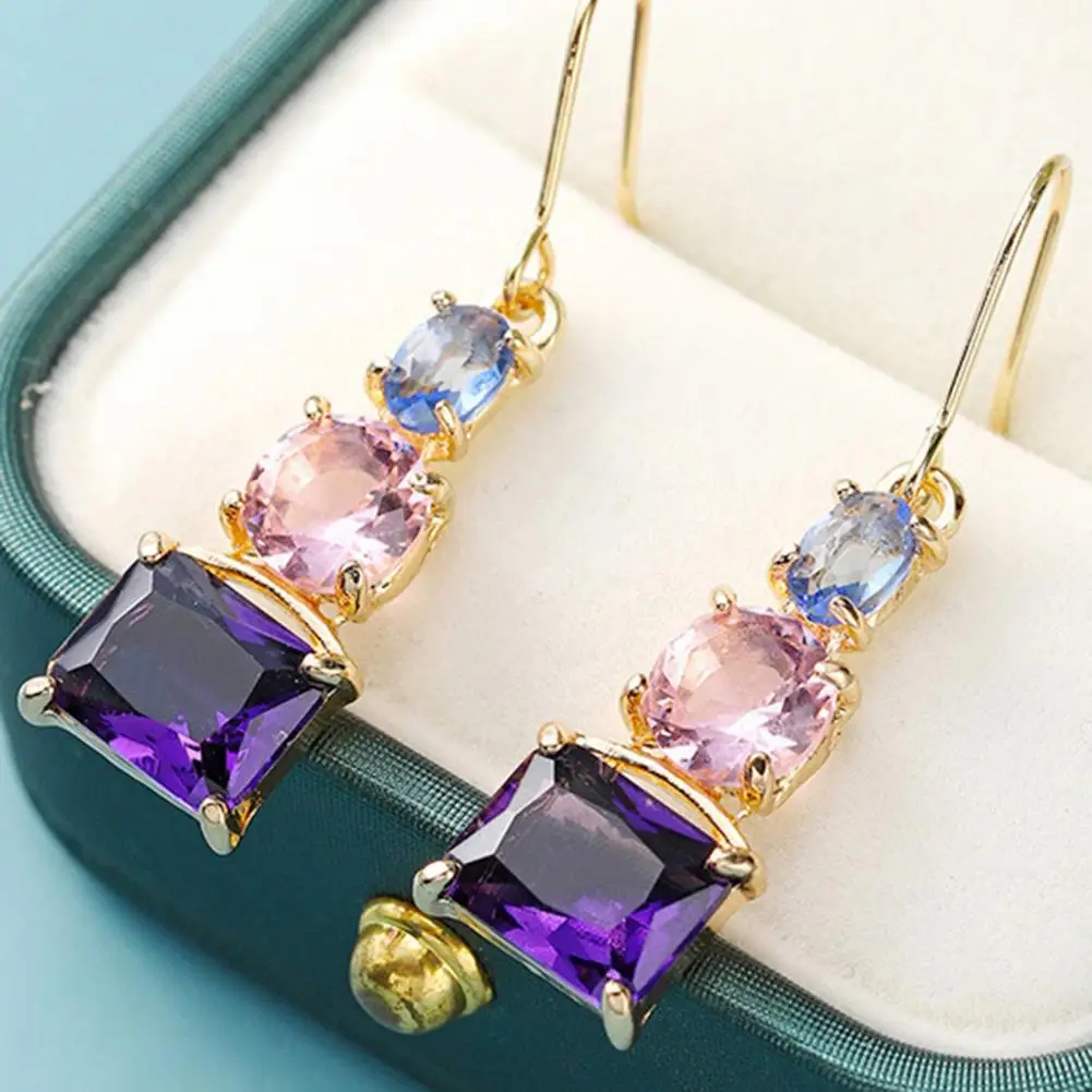 Женские серьги-крючки 1 пара приятные для кожи разноцветные висячие украшения из