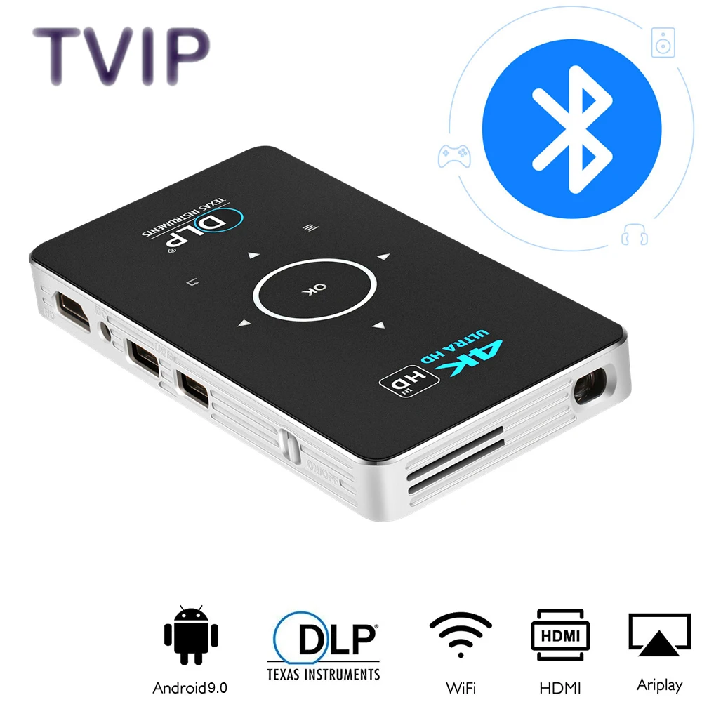 

Мини-проектор C6, 4K, Android 9,0, Wi-Fi, Bluetooth