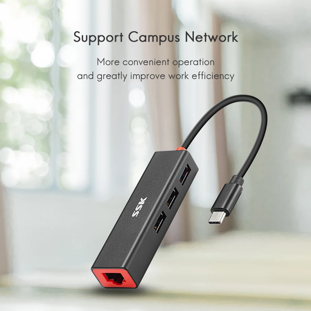USB C концентратор SSK Type для расширенного 3 портового 0 адаптера док станции с портом