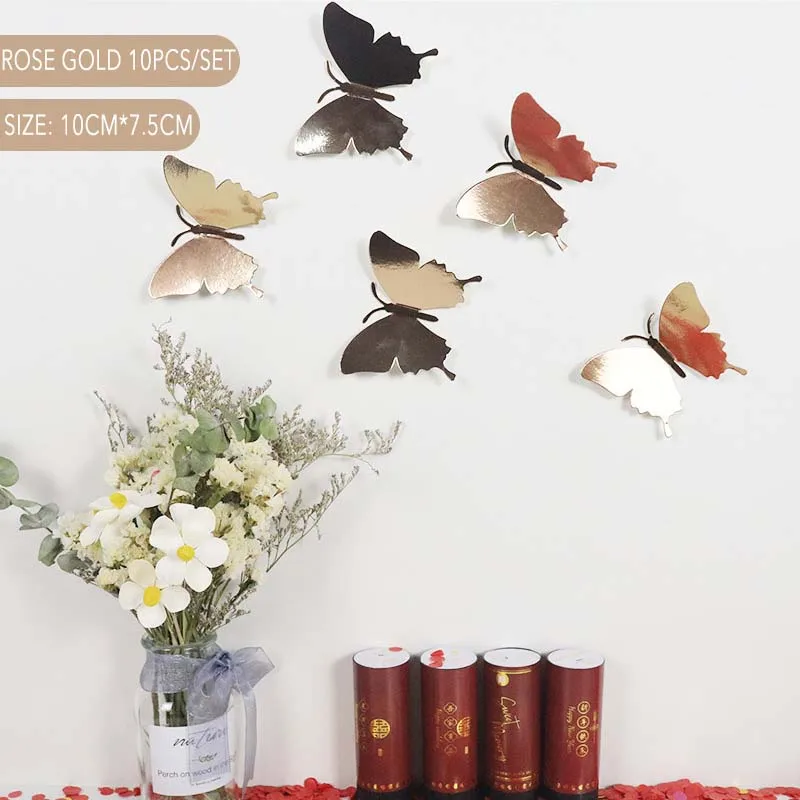 

10Pcs/set 3D Butterfly Wall Stickers on the wall Home Decor DIY Mariposas Fridge stickers Room window Decoration Art Wall Decals