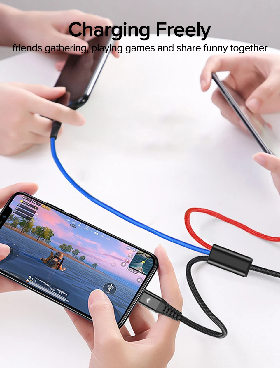 Venroii USB 3 in 1 Micro Cable Type C Kable Android Phone Cord for Xiaomi Redemi Note 7 K20 USBC Wire for Samsung Oneplus 7 Pro