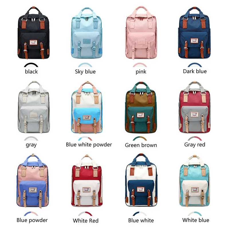 

Travel backpacks solid color Oxford waterproof backpack women's fashion high-capacity school bag women canvas retro laptop bag