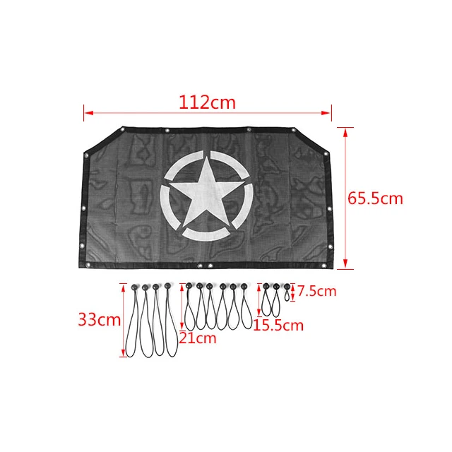 front 5 stars MOPAI автомобильный Топ солнцезащитный козырек крышка для Jeep Wrangler 1997-2006 крыша анти УФ Солнцезащитный козырек защитная сетка для Jeep Wrangler TJ аксессуары - Название цвета: front 5 stars