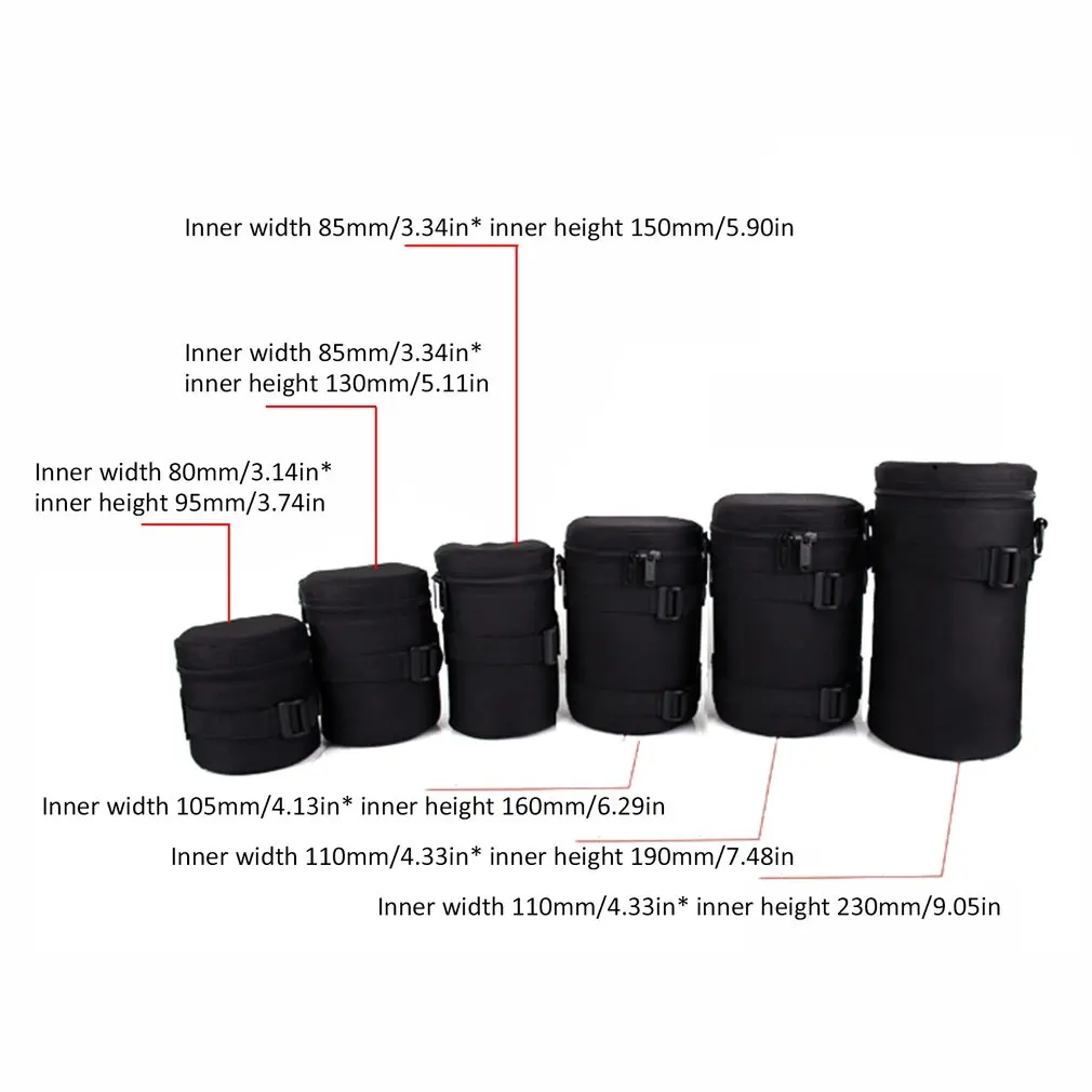 Для DSLR Nikon Canon sony Объективы Высокое качество Черный Водонепроницаемый Мягкий протектор объектив камеры сумка Чехол Размер s m l