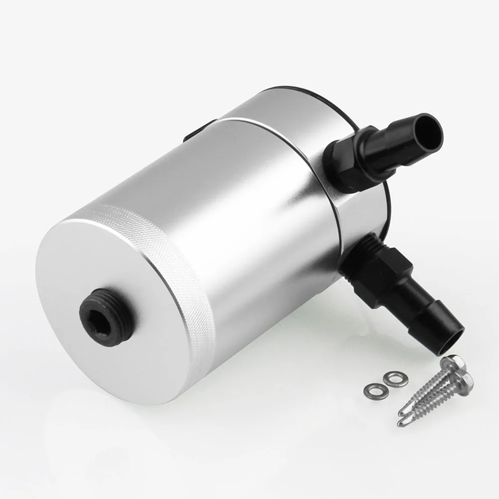 Universal Aluminum Alloy Compact Baffled Oil Catch Can for Automobiles Car Styling
