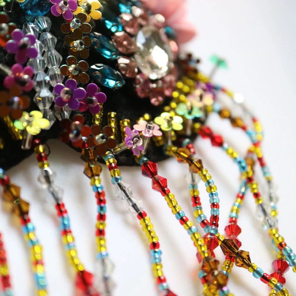 2 шт./компл. стразы с кисточками и бусинами epaulette для одежды сделай сам модный патч