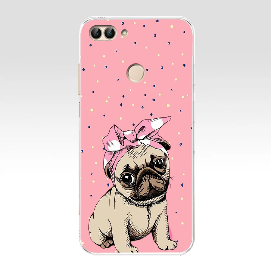 Забавный подарок мопса 68SD Мягкий Силиконовый ТПУ чехол для телефона huawei Honor 8 9 Lite