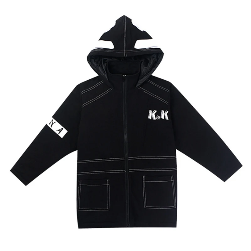 

Black Jacket 12 Children's Clothing 13 Boys 14 Winter Clothing 15 Jacket New Thick Cotton Thickening 10 Years Old Children