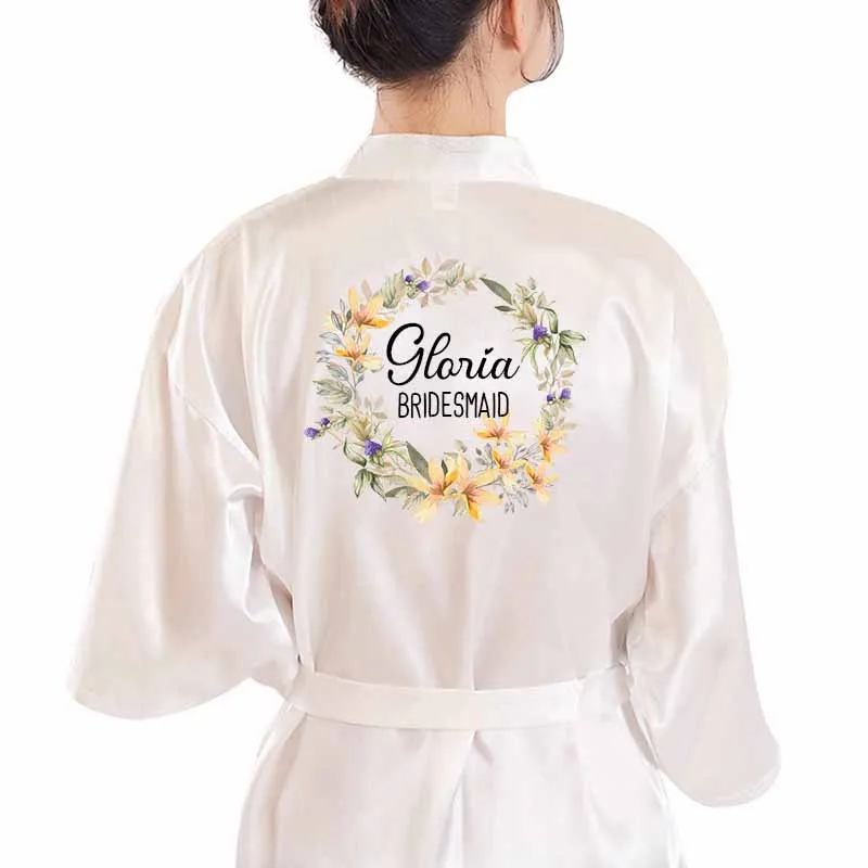 Атласное кимоно свадебные халаты платье для невесты ночная рубашка вечерняя