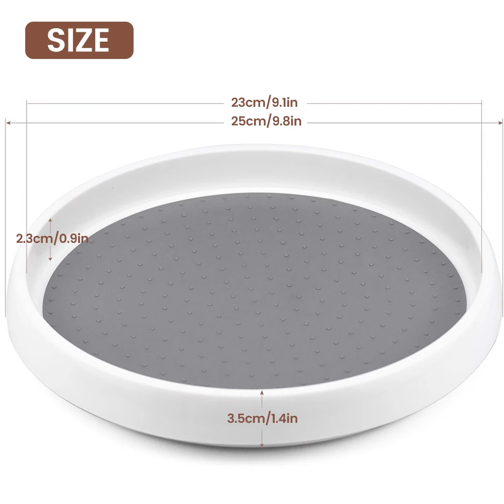 

2pcs Cupboard Organiser Kitchen Supplies Shelf Rotatable Spice Rack for Turntable Condiment Holder Cabinet Pantry Refrigerator