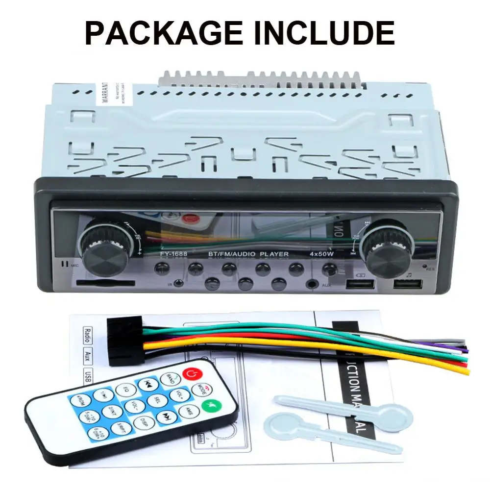 

Car Radio MP3 Player Autoradio 1 Din BT 4.2 Aux Input Receiver Support USB TF Card High-quality Digital Stereo FM Radio