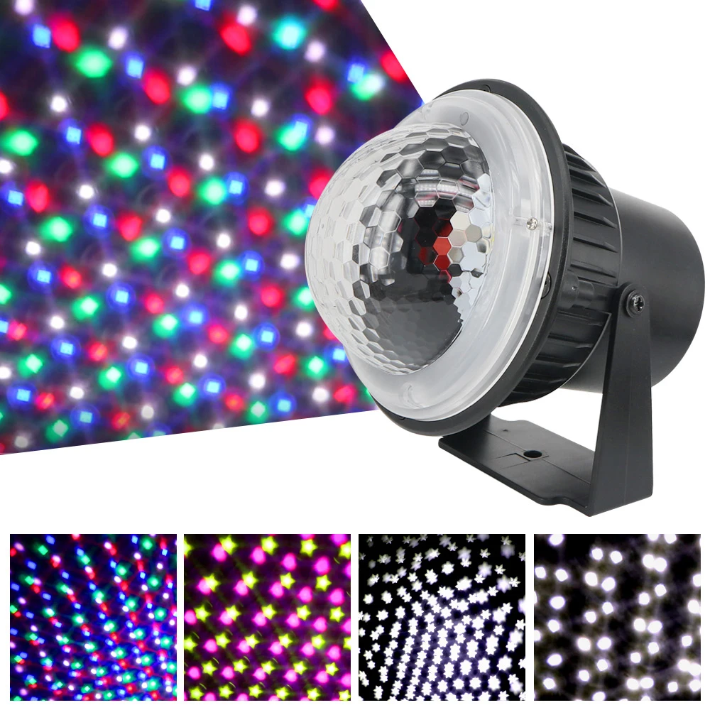 

LED Party lights Mini Projector Light Snow Falling Snowflake 5W LEDs Stage Lamp Fixture Color Disco light for DJ Christams Xmas