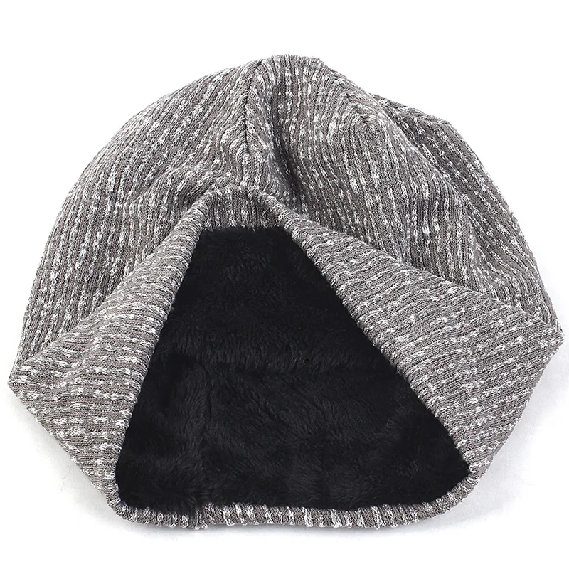 

Unisex Baggy Beanie Hat Women Men Color Mixed Warm Soft Knitted Hats Plus Velvet Slouchy Winter Autumn Female Skull Cap