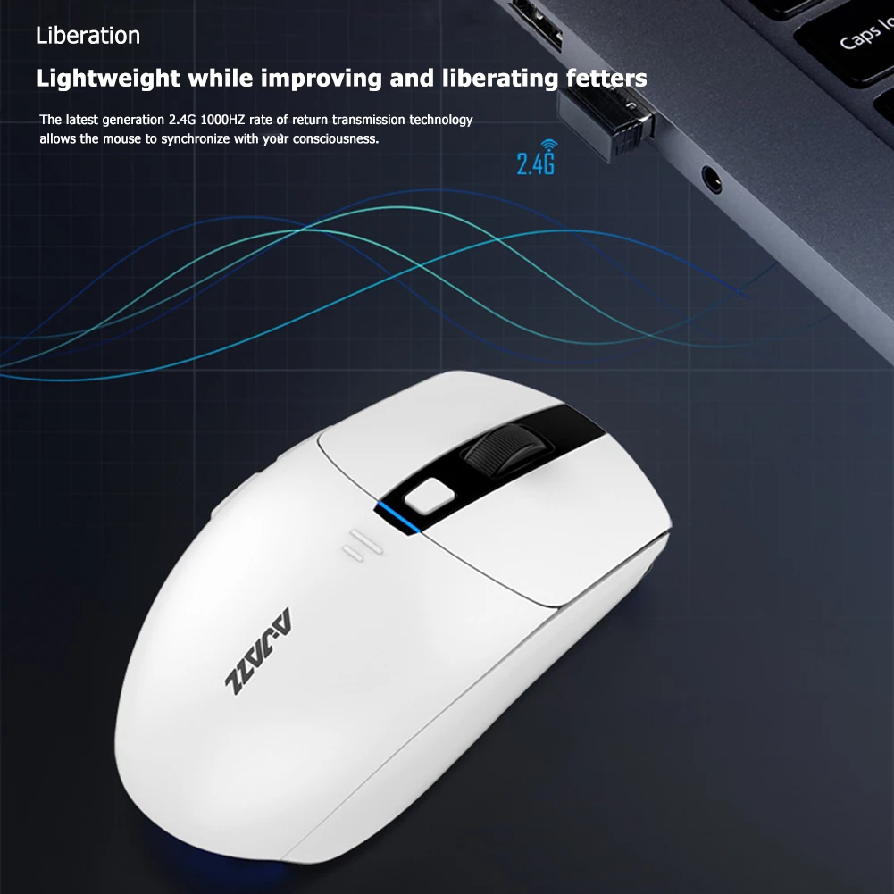 

Ajazz i303Pro Wireless Mouse Gaming Mouse Lightweight PixArt PMW3338 Chip Wireless Driver 6 Colors LED Light Adjusting 16000DPI