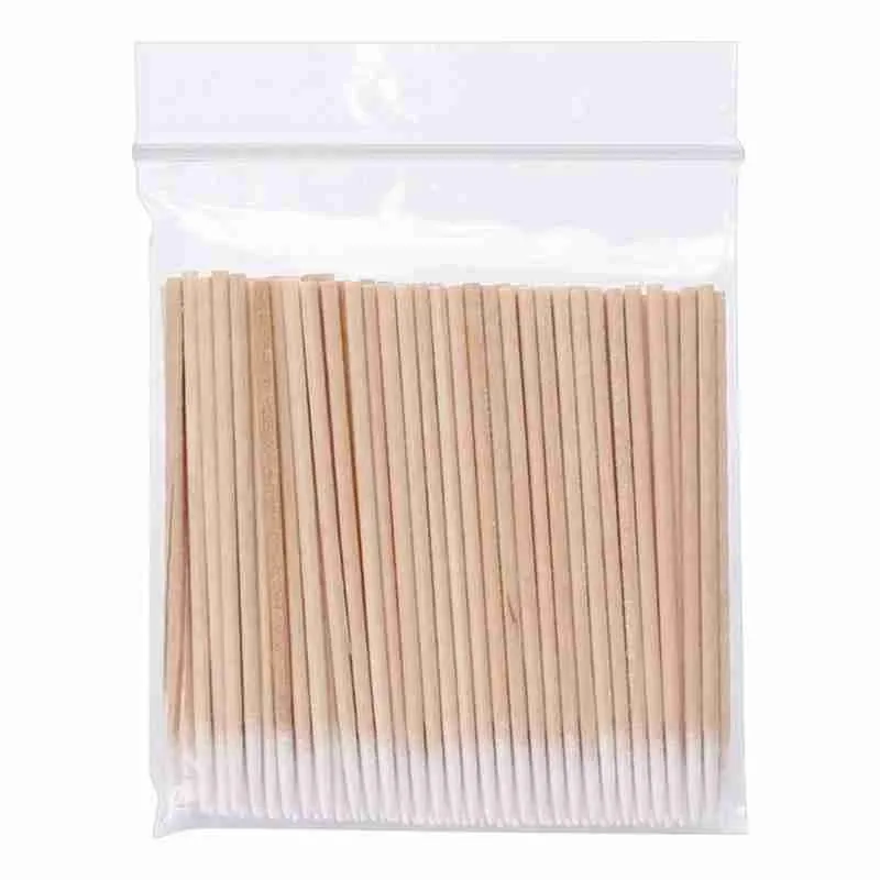 

100pcs Cotton Swab Stick Disposable Pointed Micro Cotton Swab Eyelash Extension Gel Removing Cleaning Sticks Tattoo Makeup Tools