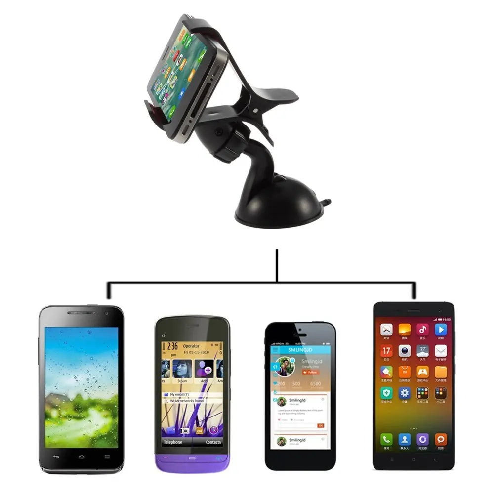 Universal 360 degree spin Car Windshield Mount cell mobile phone Holder Bracket stands car styling for iphone se | Мобильные