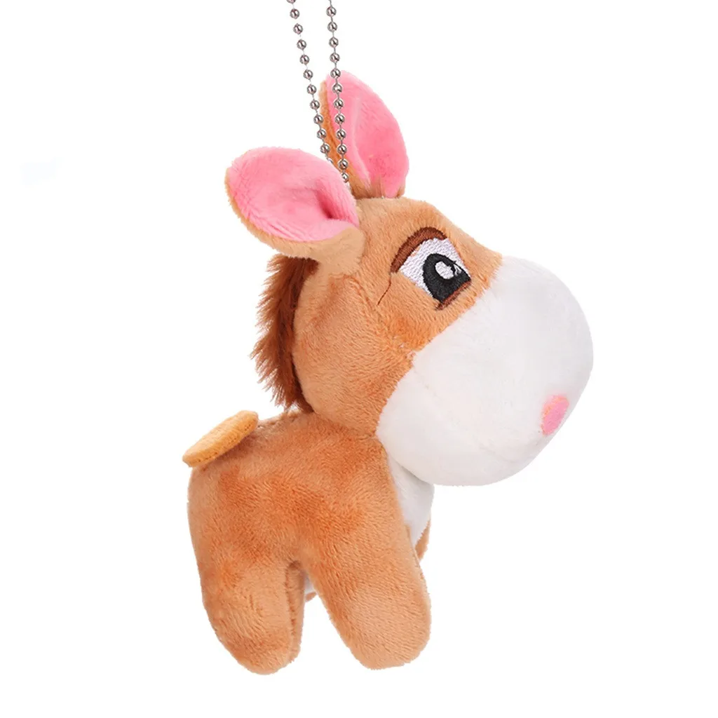 B Kawaii Little Donkey плюшевые игрушки для брелка милый мини-кулон мягкие животные кукла девушки сумка в виде игрушки кулон рюкзак аксессуары - Цвет: B
