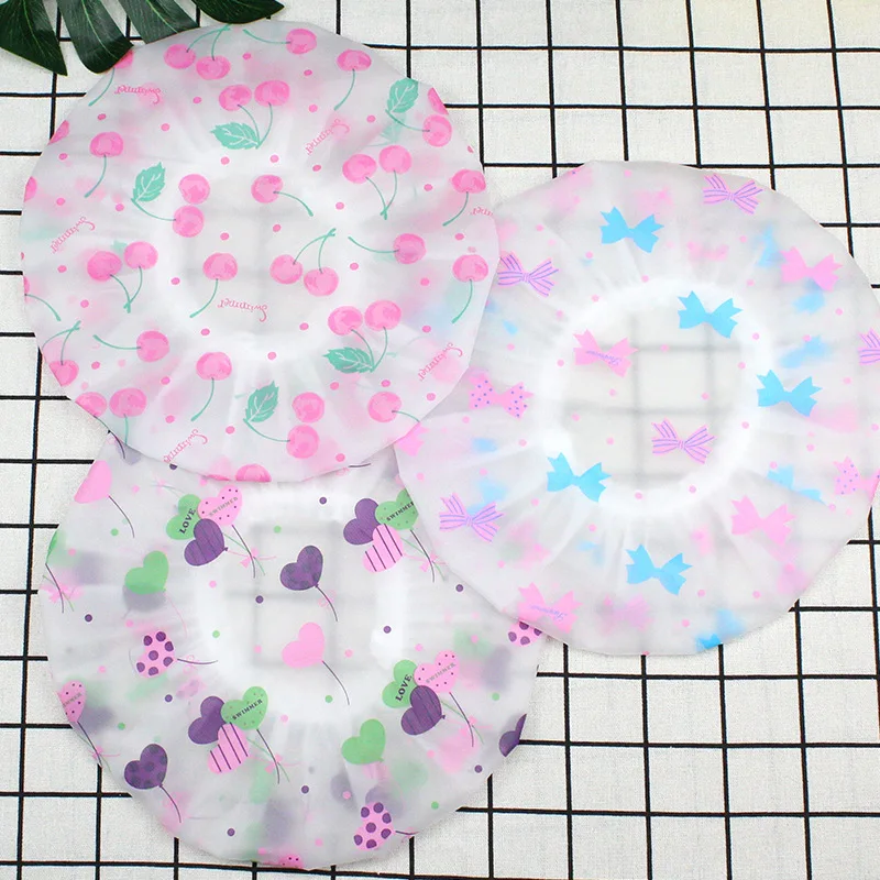 

1Pc Waterproof Shower Cap Thickening Elastic Shower Cap Women Hair Salon Bathroom Supplies Reusable Shower Caps Waterproof