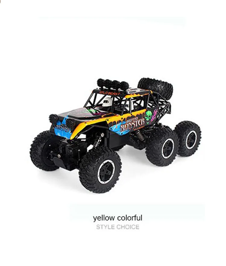 2pcs battery rc car New product 1:10 6WD RC Car 2.4G Radio Control RC Car Toys Buggy High speed Truck Off-Road Climbing Vehicle toy - Цвет: 2pcs battery rc car