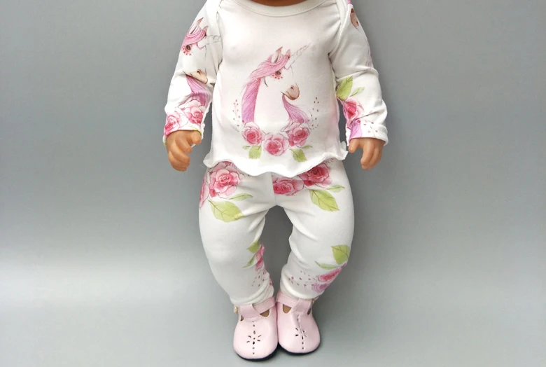 Кукла одежда штаны Розовый Единорог комбинезон одежда для 40 см 43 см reborn baby Doll Одежда наборы для 1" Кукла аксессуары игрушки одежда