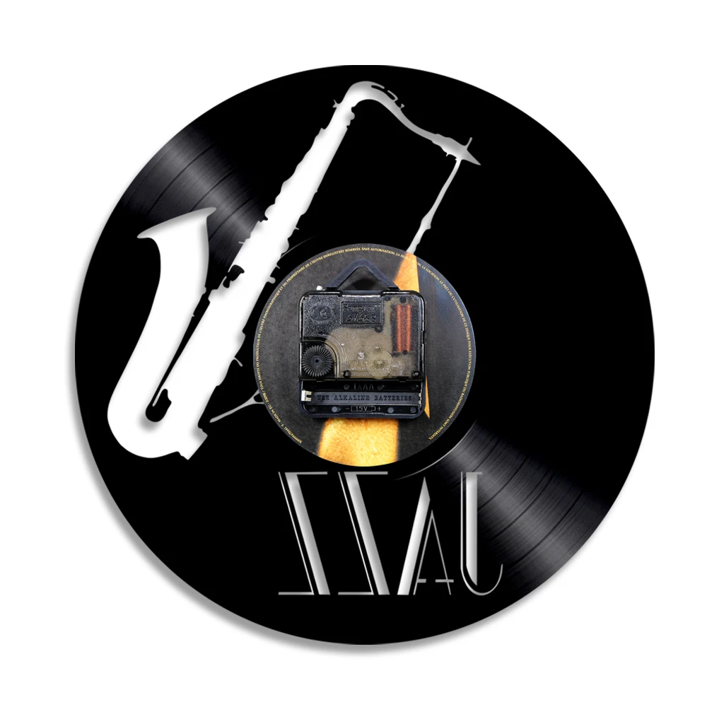 Музыкальный инструмент для саксофона настенные часы джаз виниловая запись ретро