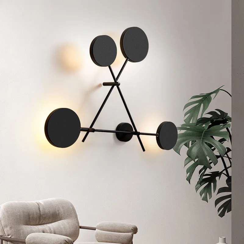 Kobuc 4 Head Rotatable Black Gray Bedside Lamp Wall Mount Light Nordic Postmodern 38W 48W Living room Sconces Led Fixture | Лампы и