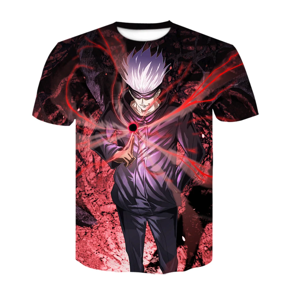 

Anime style T-shirt men summer 3D printing Jujutsu Kaisen t shirt top Gojo Satoru character print short-sleeved men's trend
