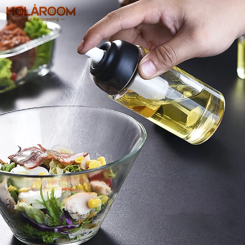 Holaroom Quantitative Spray Oil Bottle Sauce Vinegar Seasoning Cruet Leakproof Seal Olive Oil Sprayer aceitera spray BBQ Tool