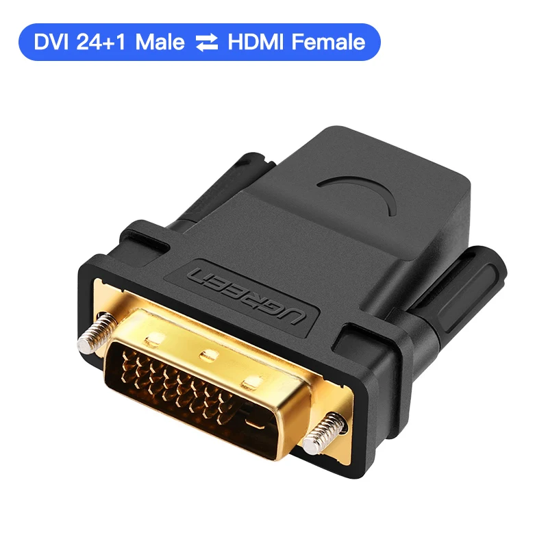 DVI M to HDMI F Plug Ugreen hdmi к DVI 24+ 1 адаптер женщины к мужчине 1080 P HDTV конвертер для пк PS3 проектор TV Box - Цвет: DVI M to HDMI F Plug