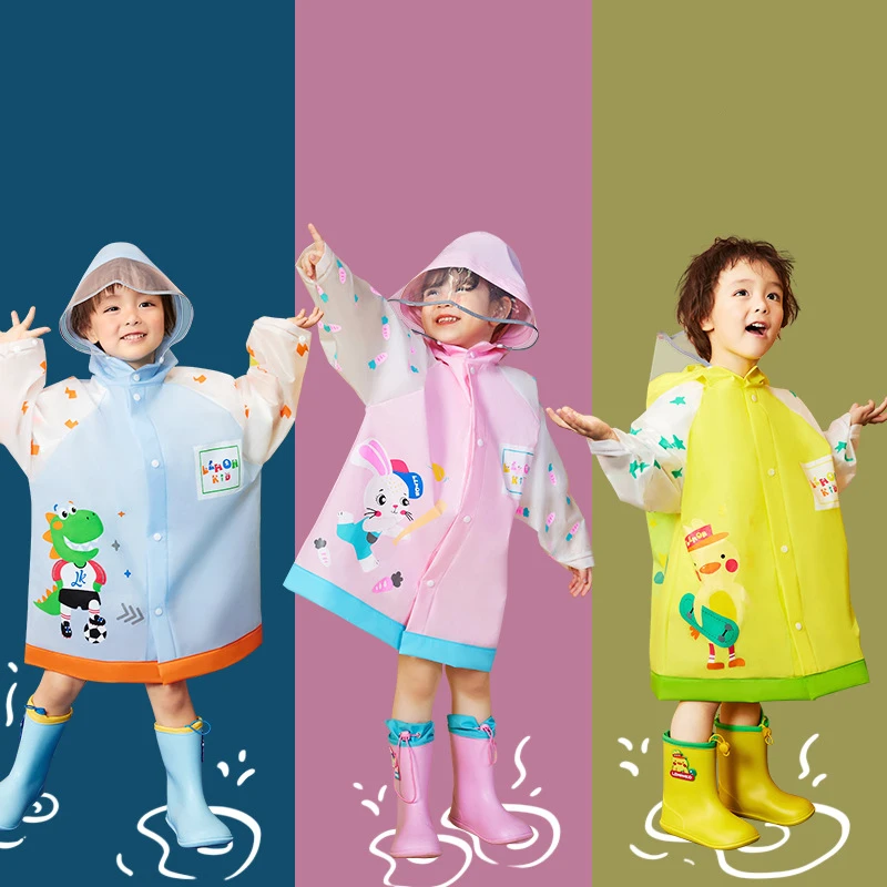 

Cartoon Dinosaur Kids Raincoat Waterproof Boys Girls Hooded Rain Coat Children EVA Rain Suit Toddler Rainwear