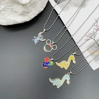 cartoon pendant necklace for little girls kids fashion cute designs dinosour rat necklace for teenager friendship gifts