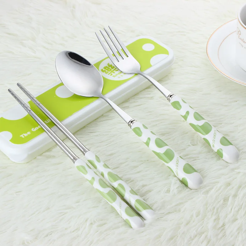 Портативный набор посуды для детей из нержавеющей стали столовая посуда вилка