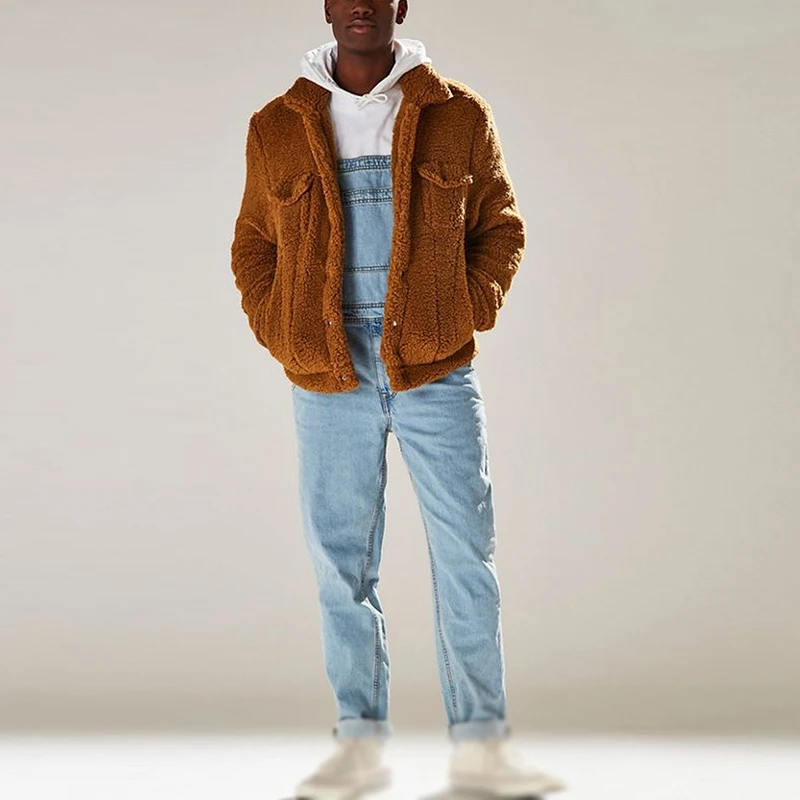 Винтажный Ретро Длинный комбинезон для мужчин Slim Fit Bib джинсовые карманы Модные