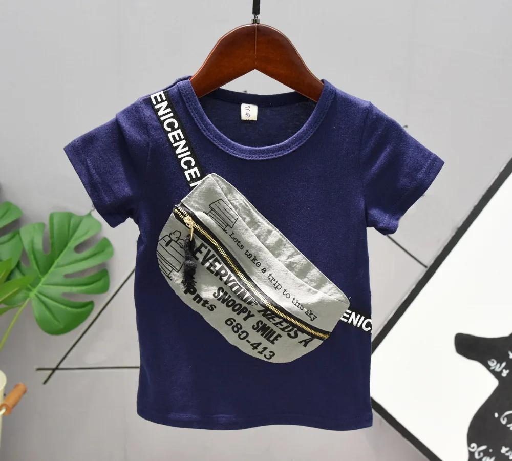 Новый комплект летней одежды для мальчиков детей ясельного возраста футболка